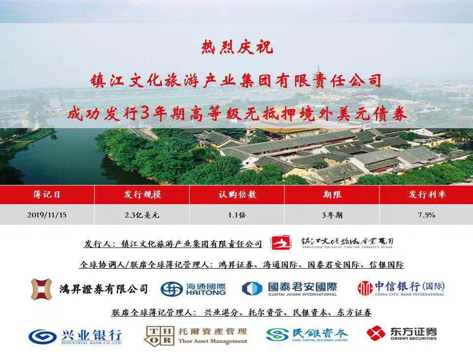 2019 - 鎮江文化旅遊產業集團有限責任公司 - 全球協調人