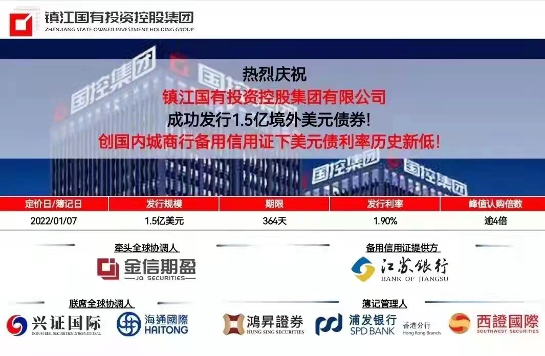 2022 - 鎮江國有投資控股集團有限公司 - 薄記管理人